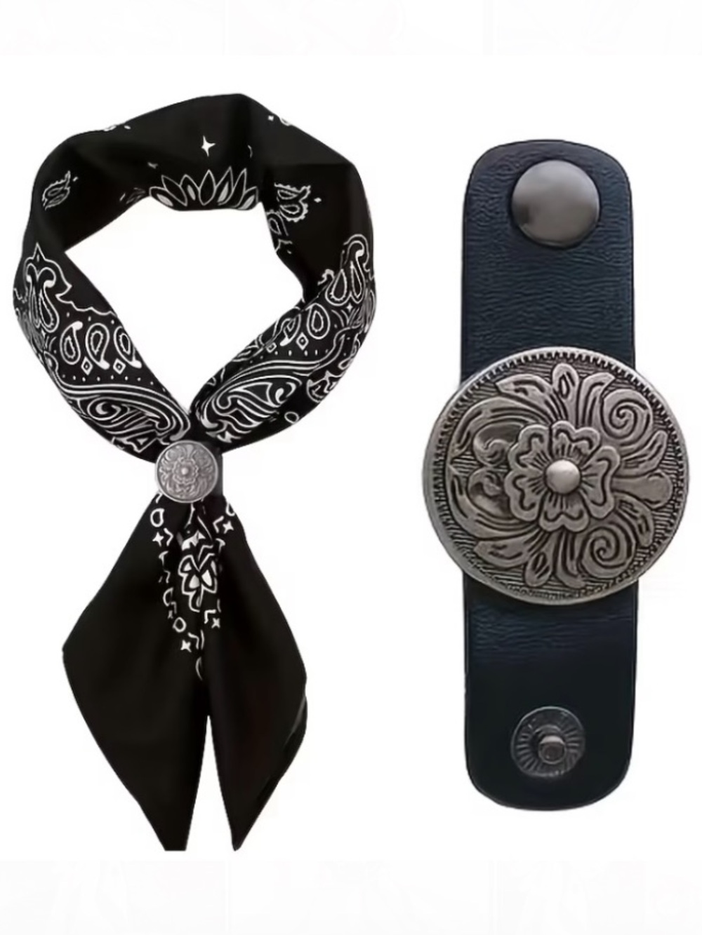 Black & Silver Concho Slide